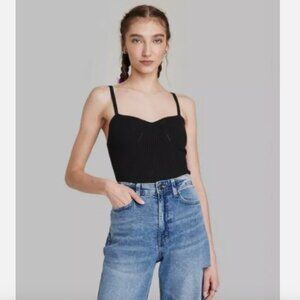 Wild Fable Women’s XXS Black Sweater Tank Top Knit Ribbed